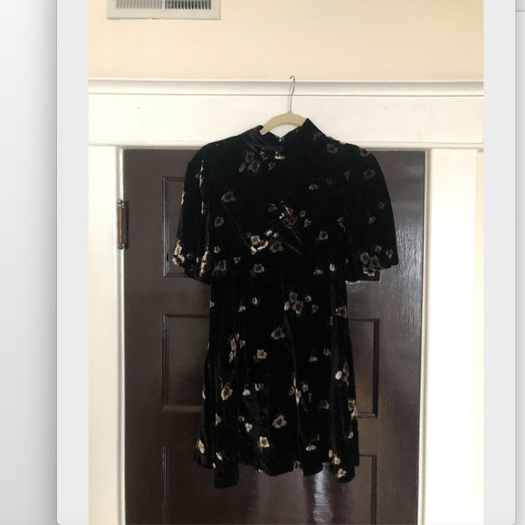 Free People Be My Baby Velvet Floral Mini - Picture 4 of 7